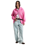 Y2K Star Zip Hoodie in Pink Fizz