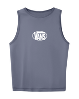 The Vans Womens Oval Logo Vest in Glacial Slate