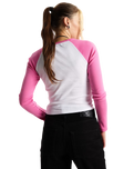 Y2K Star Raglan Long Sleeve T-Shirt in Pink Fizz