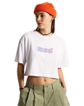 Y2K Boho Relax Crop T-Shirt in White