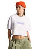 Y2K Boho Relax Crop T-Shirt in White