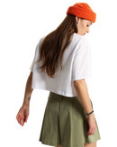 Y2K Boho Relax Crop T-Shirt in White