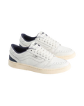 The Vans Mens Court Low Shoes in White & Navy