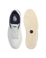 The Vans Mens Court Low Shoes in White & Navy