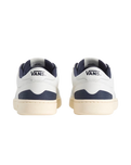 The Vans Mens Court Low Shoes in White & Navy