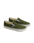 The Vans Mens Classic Slip-on Shoes in Green Balsam