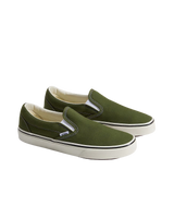 The Vans Mens Classic Slip-on Shoes in Green Balsam