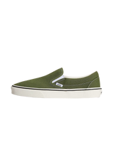 The Vans Mens Classic Slip-on Shoes in Green Balsam