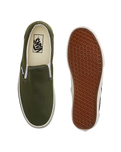 The Vans Mens Classic Slip-on Shoes in Green Balsam