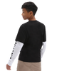 The Vans Boys Long Check Twofer Boys T-Shirt in Black
