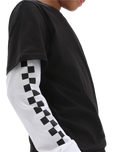 The Vans Boys Long Check Twofer Boys T-Shirt in Black