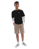 The Vans Boys Long Check Twofer Boys T-Shirt in Black