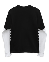 The Vans Boys Long Check Twofer Boys T-Shirt in Black