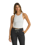 The Vuori Womens Pose Plyo Vest in White Heather Grey