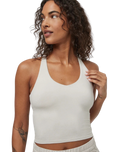 Halo Performance Crop Vest 2.0 in Ecru Heather