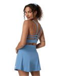 The Vuori Womens Yosemite Longline Bra in Light French Blue