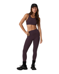 The Vuori Womens Elevation Racer Bra in Raisin Heather