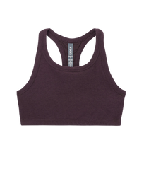 The Vuori Womens Elevation Racer Bra in Raisin Heather