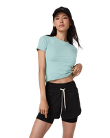 The Vuori Womens Pose Fitted T-Shirt in Sea Spray