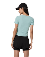 The Vuori Womens Pose Fitted T-Shirt in Sea Spray