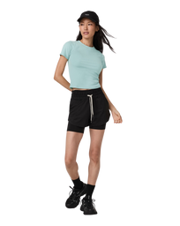 The Vuori Womens Pose Fitted T-Shirt in Sea Spray