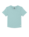 The Vuori Womens Pose Fitted T-Shirt in Sea Spray