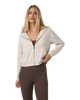 The Vuori Womens Halo Modern Full Zip Hoodie in Ecru Heather