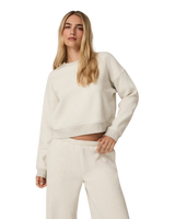 The Vuori Womens Restore Mini Sweatshirt in Bone Heather