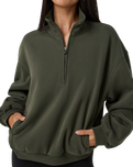 Restore 1/4 Zip Sweatshirt in Army