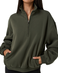 Restore 1/4 Zip Sweatshirt in Army