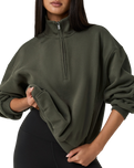 Restore 1/4 Zip Sweatshirt in Army