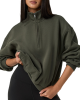 Restore 1/4 Zip Sweatshirt in Army