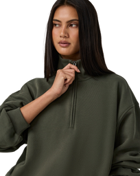 Restore 1/4 Zip Sweatshirt in Army