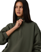 Restore 1/4 Zip Sweatshirt in Army