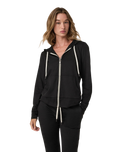 The Vuori Womens Halo Performance Zip Hoodie 2.0 in Black Heather