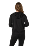 The Vuori Womens Halo Performance Zip Hoodie 2.0 in Black Heather