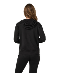 The Vuori Womens Halo Performance Zip Hoodie 2.0 in Black Heather