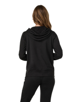 The Vuori Womens Halo Performance Zip Hoodie 2.0 in Black Heather