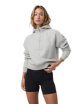 Restore Half Zip Hoodie in Light Heather Grey