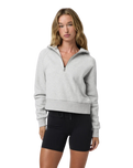Restore Half Zip Hoodie in Light Heather Grey
