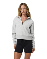 Restore Half Zip Hoodie in Light Heather Grey