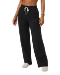 Halo Essential Wideleg Trousers in Black Heather