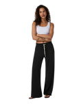 Halo Essential Wideleg Trousers in Black Heather