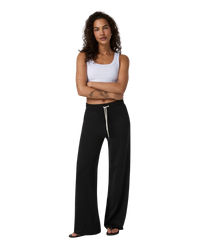 Halo Essential Wideleg Trousers in Black Heather