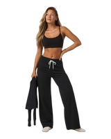 Halo Essential Wideleg Trousers in Black Heather