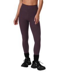 The Vuori Womens Clean Elevation Leggings in Raisin Heather