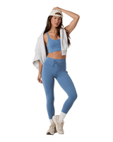 The Vuori Womens Daily Pocket Leggings in Light French Blue