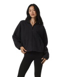 Alpine Zip Fleece Jacket in Black
