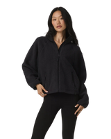 Alpine Zip Fleece Jacket in Black