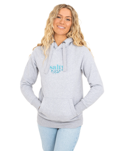 The Born by the Sea Womens Salty Hoodie in Grey Melange